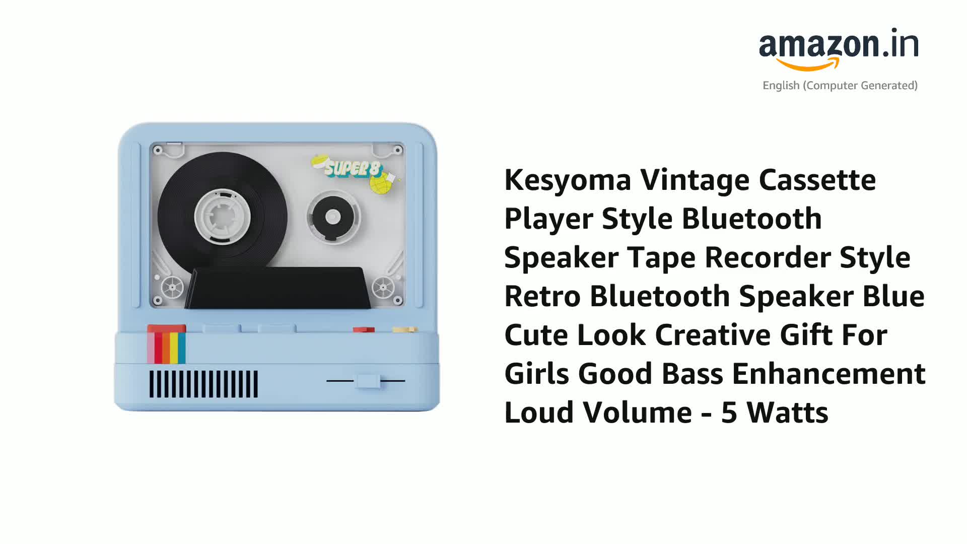 Kesyoma Vintage Cassette Player Style Bluetooth Speaker Tape